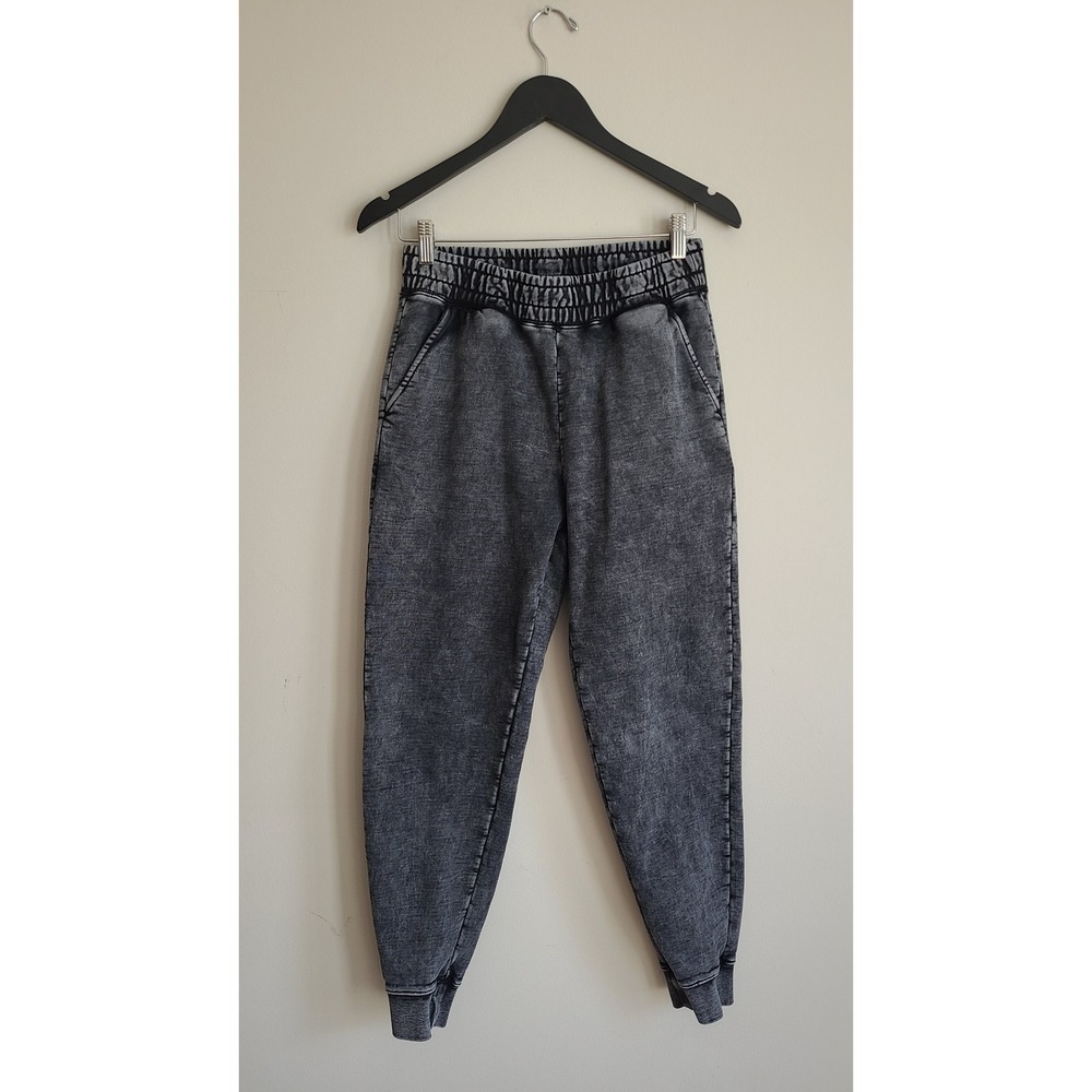 22 Fresh Joggers XS Charcoal Gray Acid Wash Unisex Sweatpants